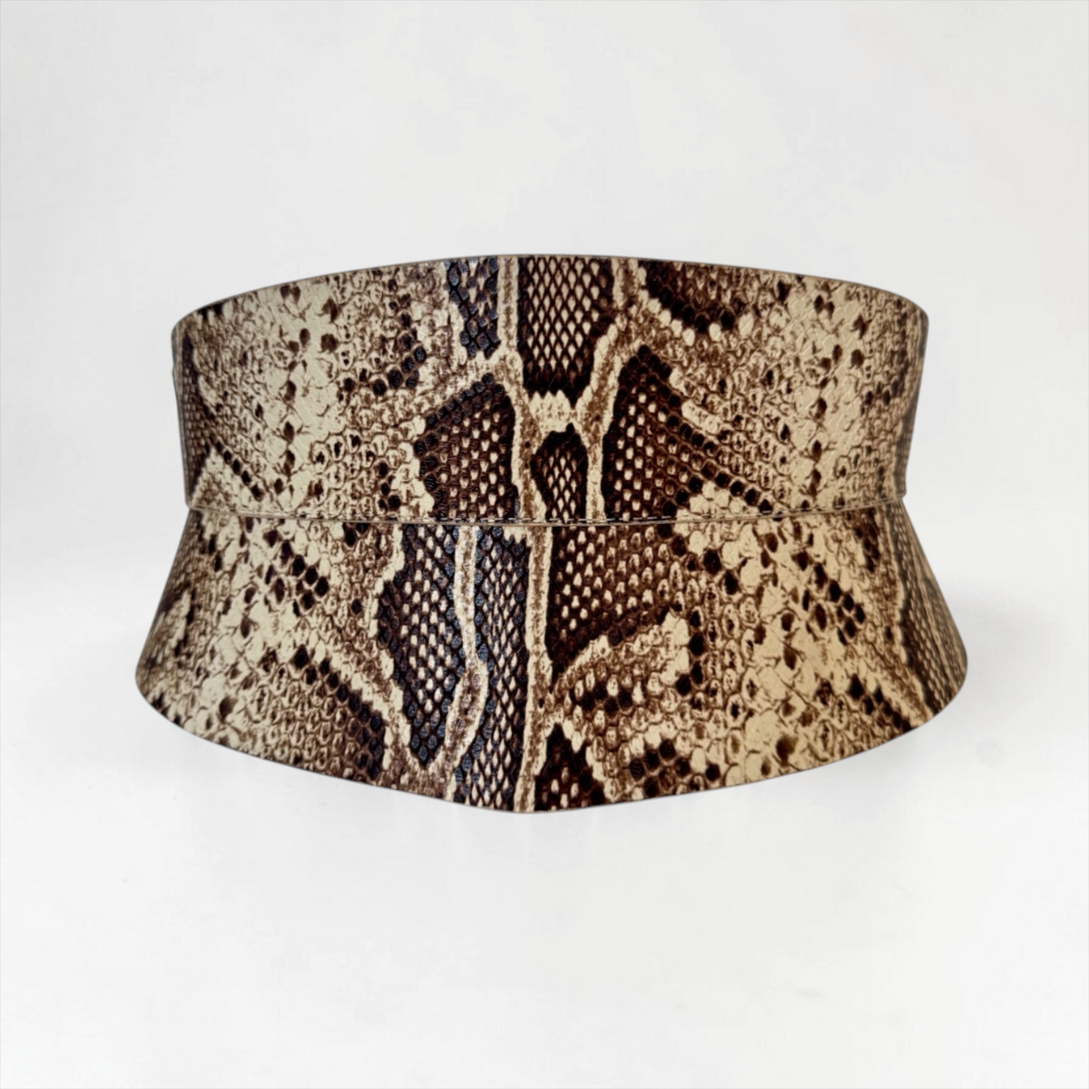 Eclipse Mini Leather Corset Belt -  Beige Snake