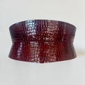 Eclipse Mini Leather Corset Belt - Burgundy Patent Croco