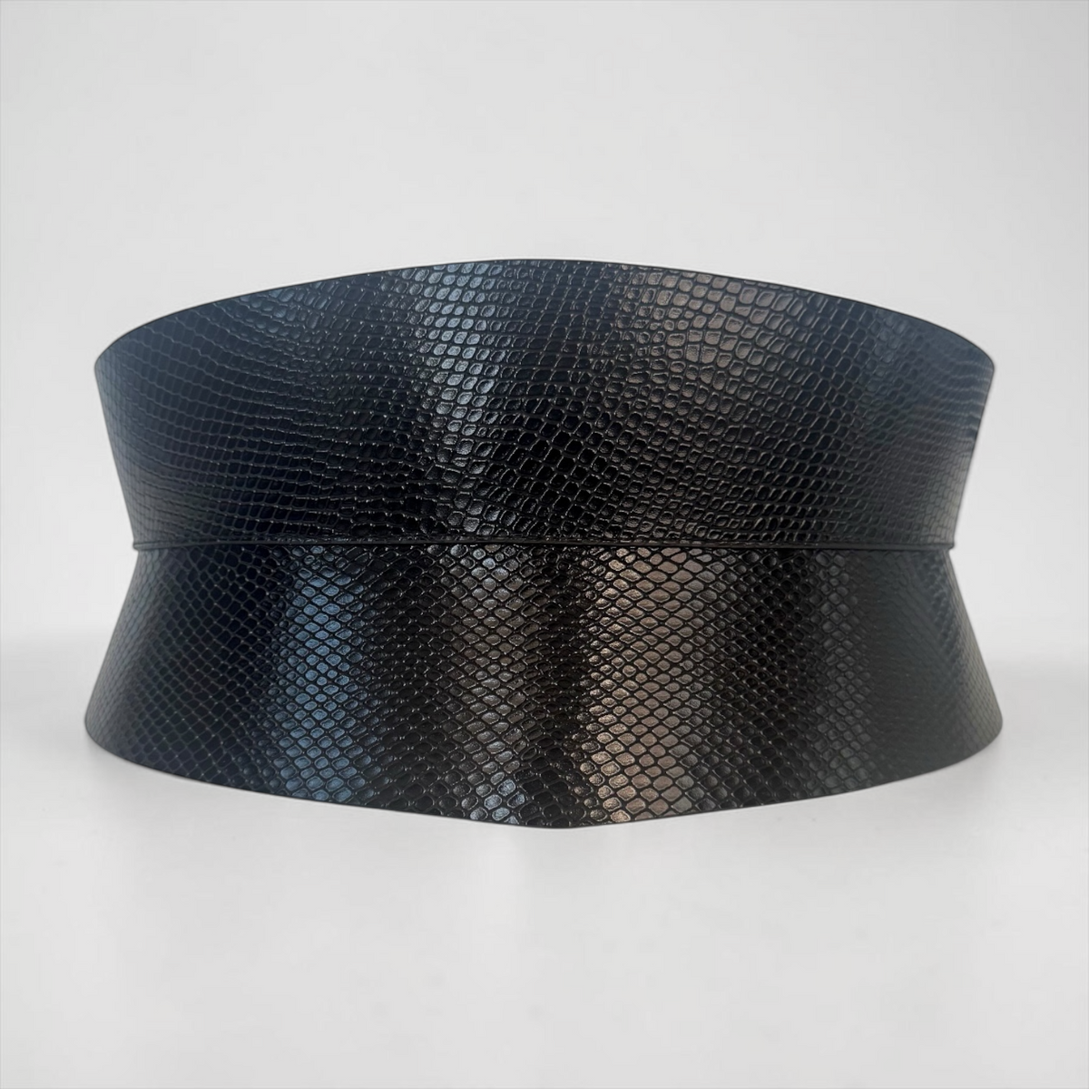 Eclipse Mini Leather Corset Belt - Black Snake
