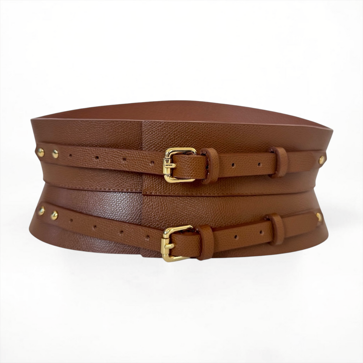 Eclipse Mini Leather Corset Belt -  Brown