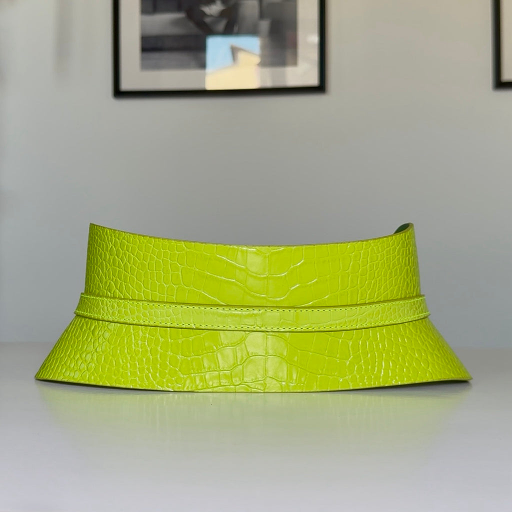 Green leather corset belt – Slim by Aria Margo