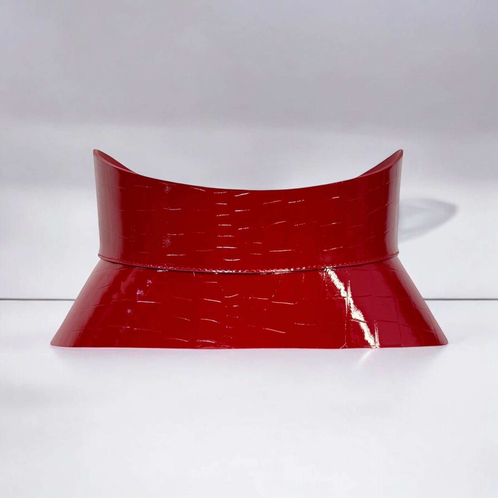 Red leather corset belt – Hourglass by Aria Margo
