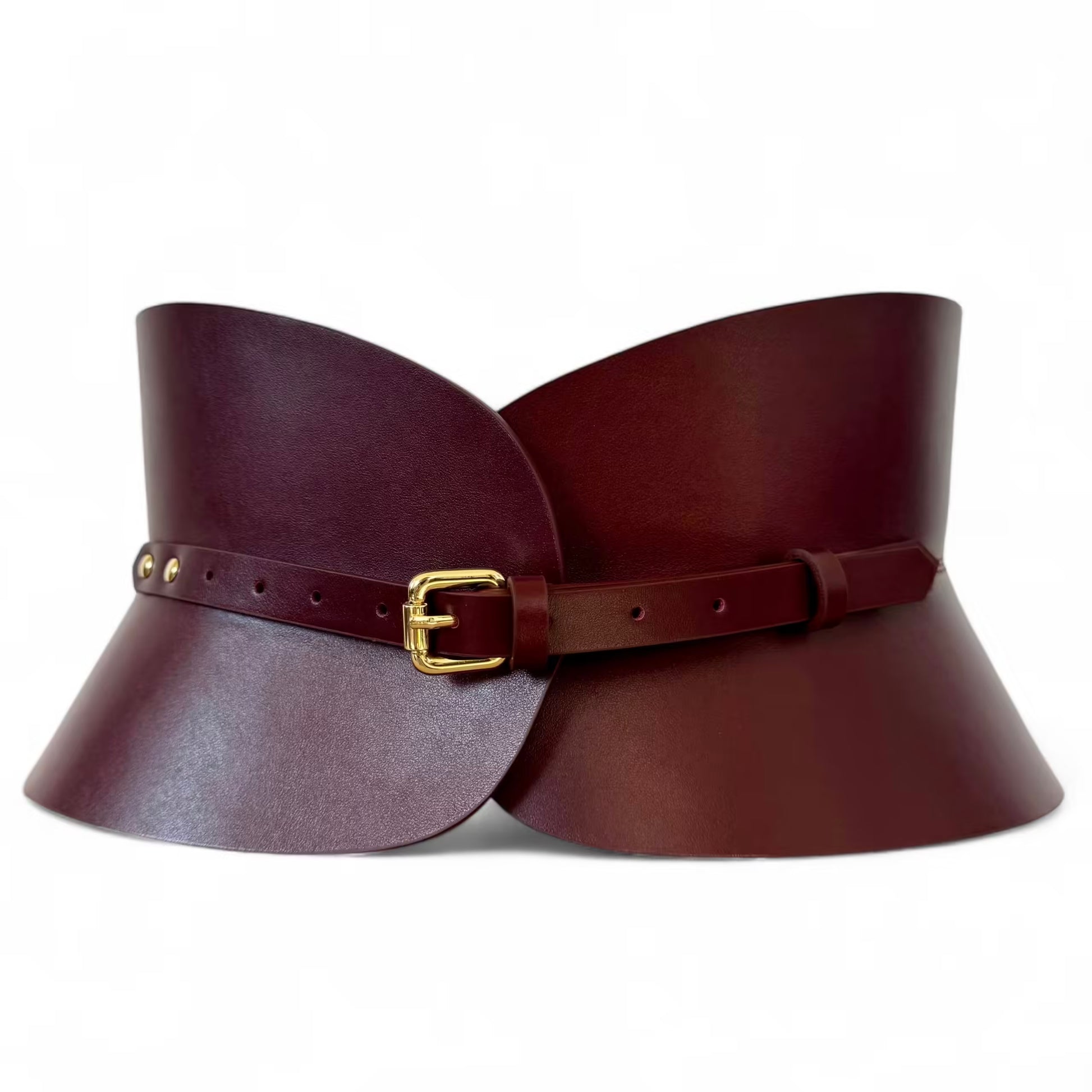 Red leather corset belt – Hourglass by Aria Margo