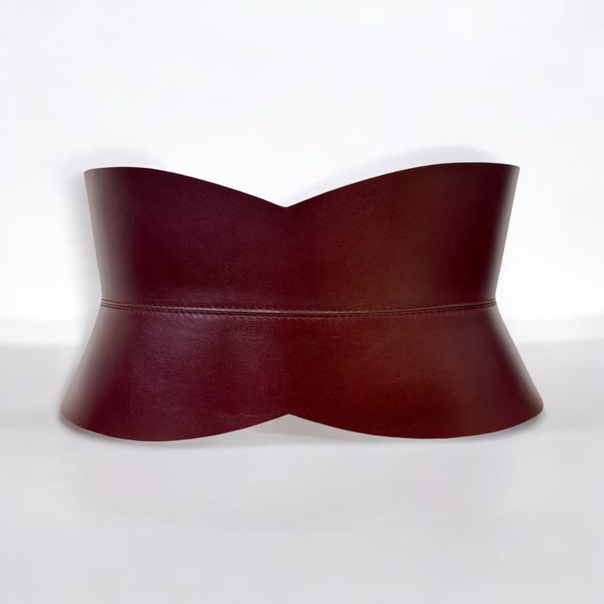 Red leather corset belt – Hourglass by Aria Margo