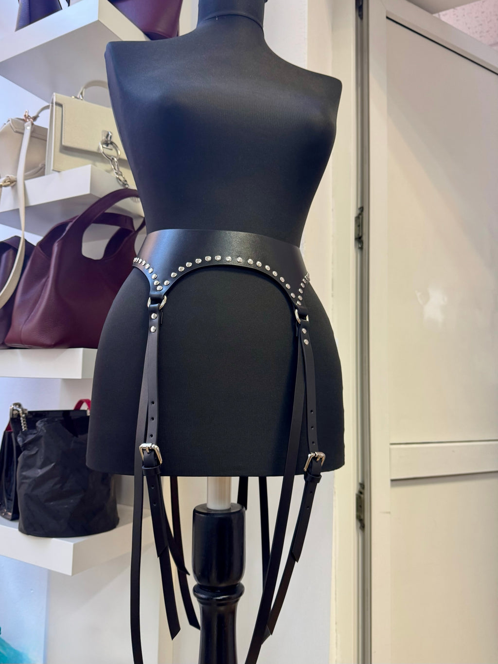 Black leather corset belt – Harness by Aria Margo