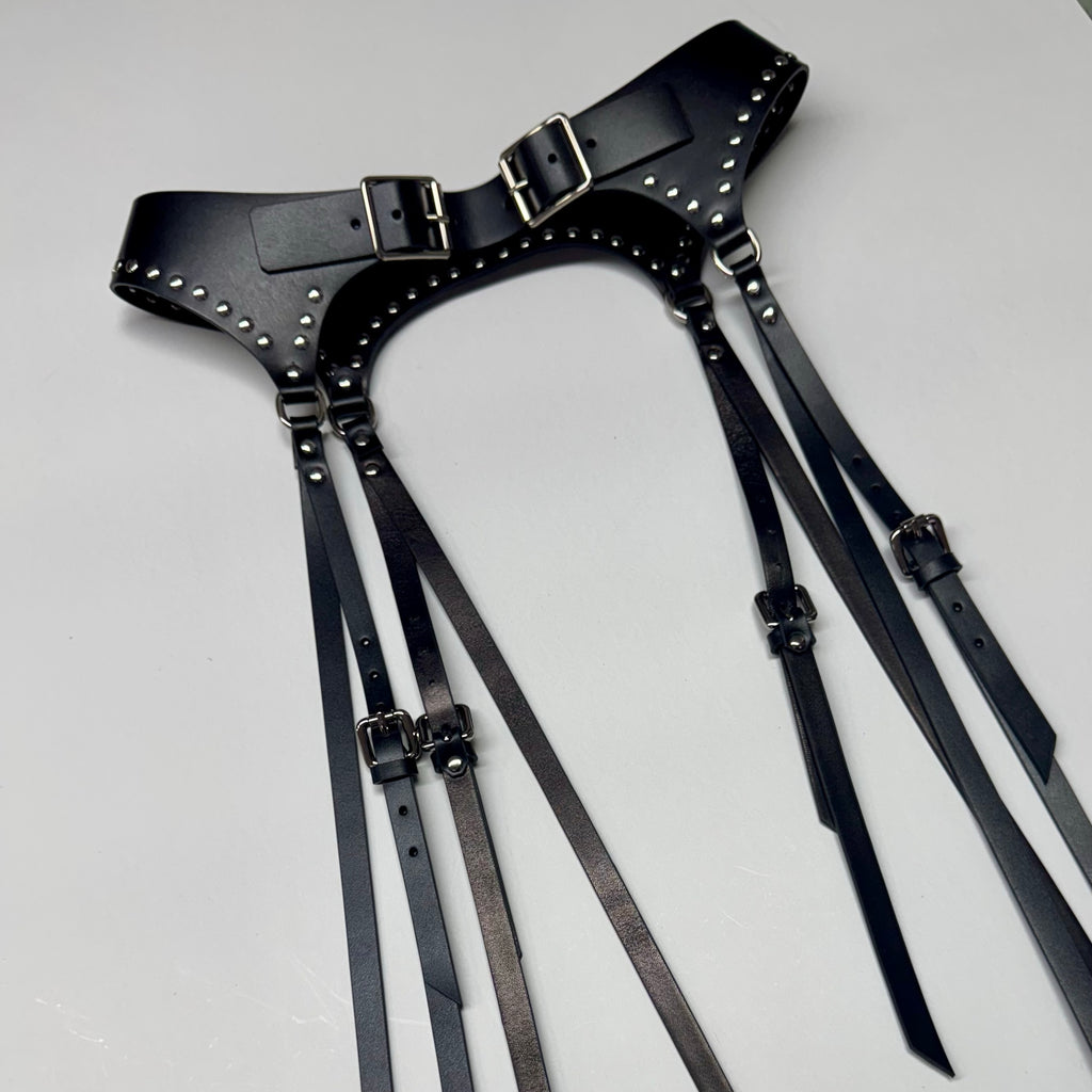 Black leather corset belt – Harness by Aria Margo