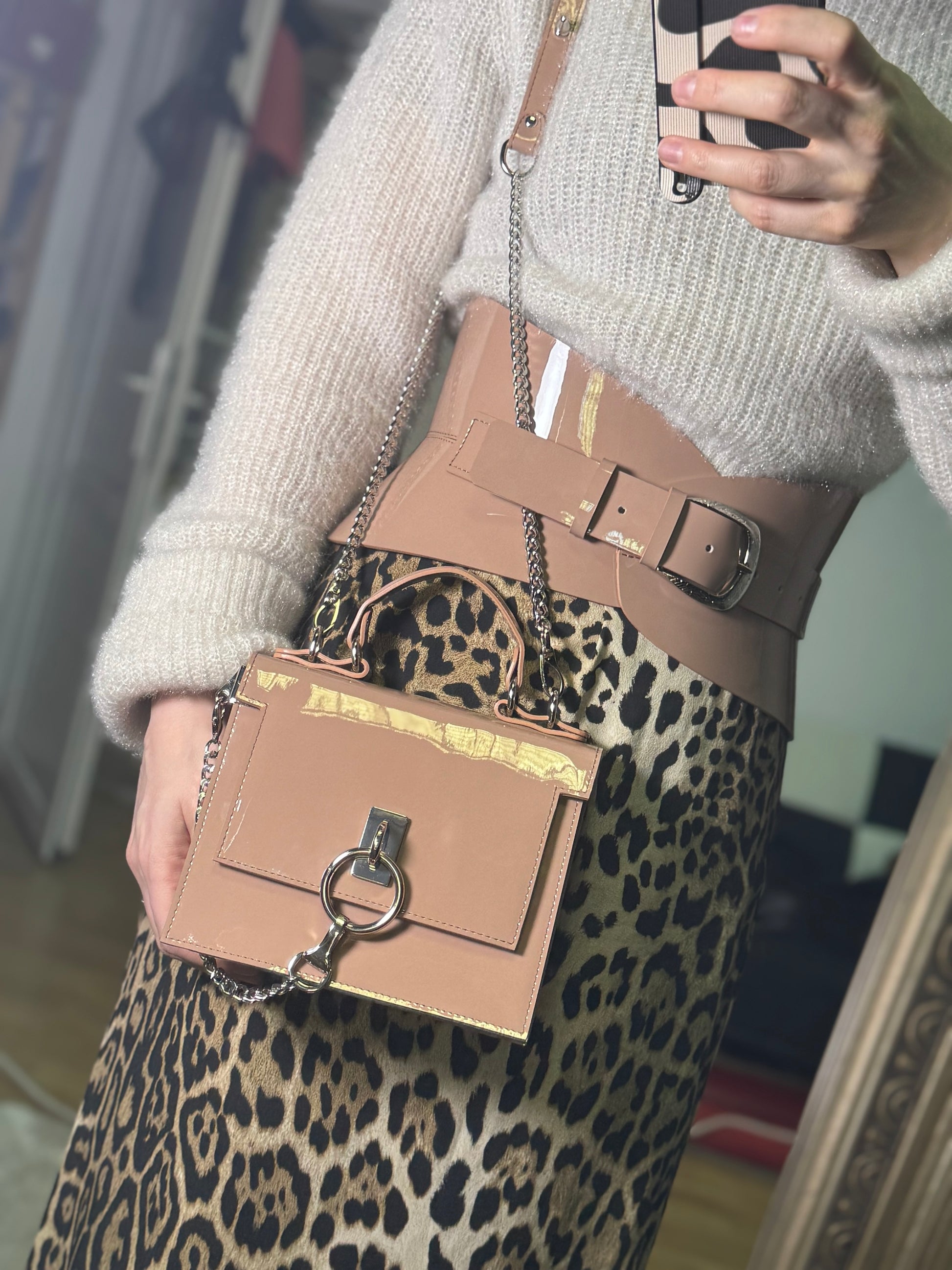 Brown leather corset belt – Hourglass by Aria Margo