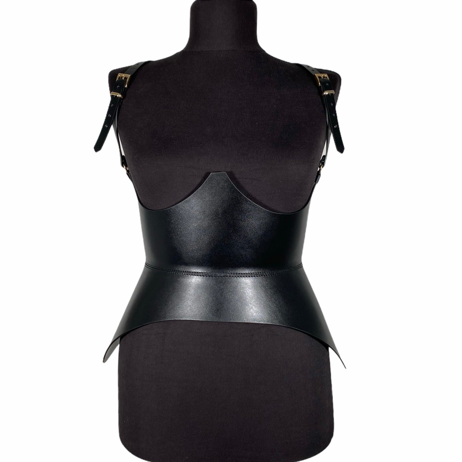 Black leather corset belt – Hallo by Aria Margo