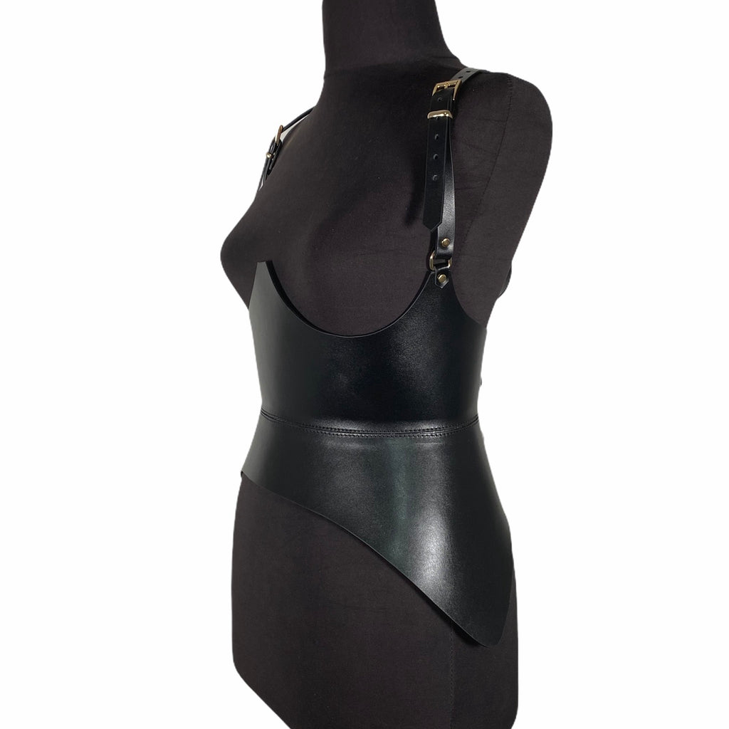 Black leather corset belt – Hallo by Aria Margo