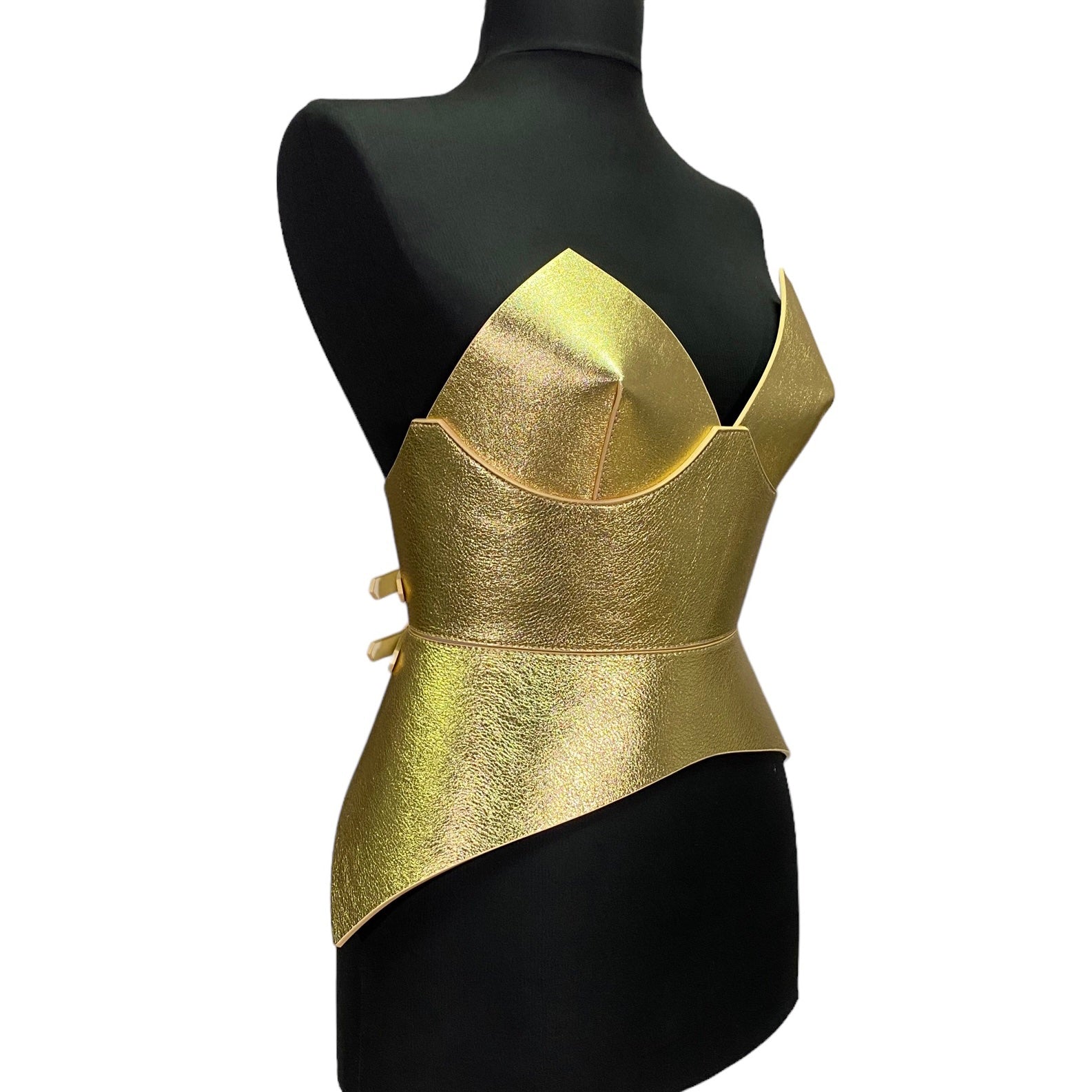 Gold leather corset belt – Full body by Aria Margo