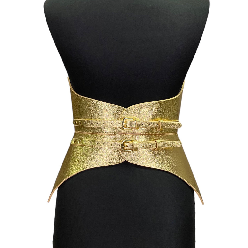 Gold leather corset belt – Full body by Aria Margo