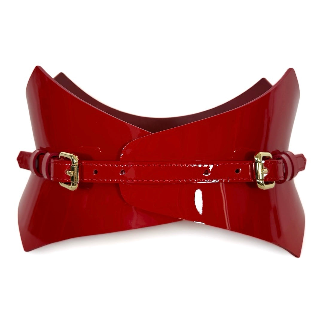 Red leather corset belt – Thorns by Aria Margo