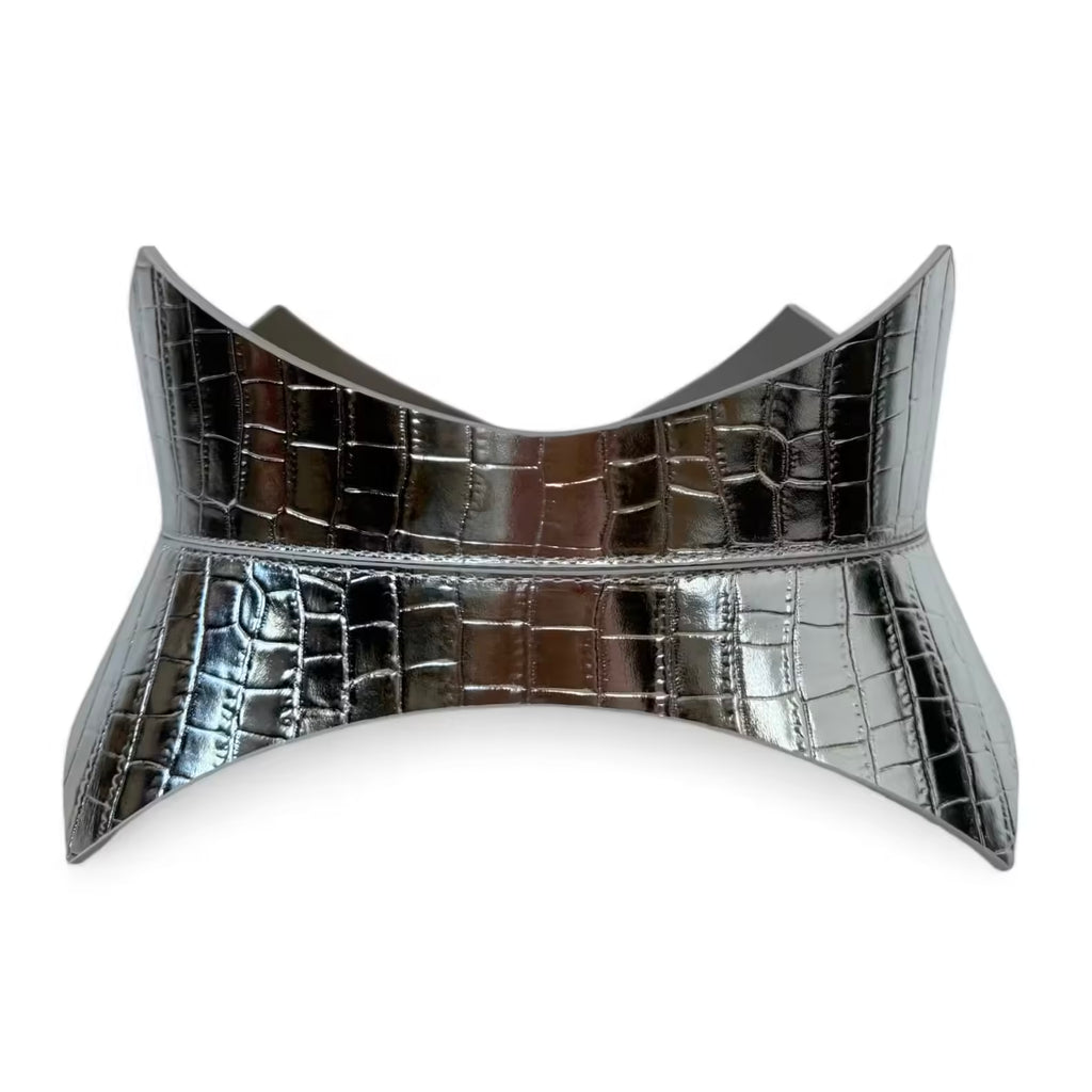 Silver leather corset belt – Thorns by Aria Margo