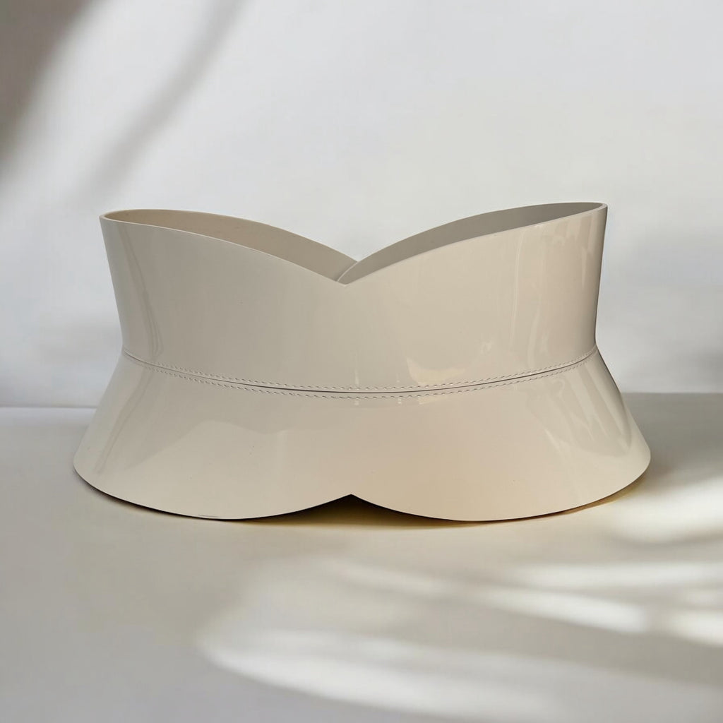 Beige leather corset belt – Hourglass by Aria Margo