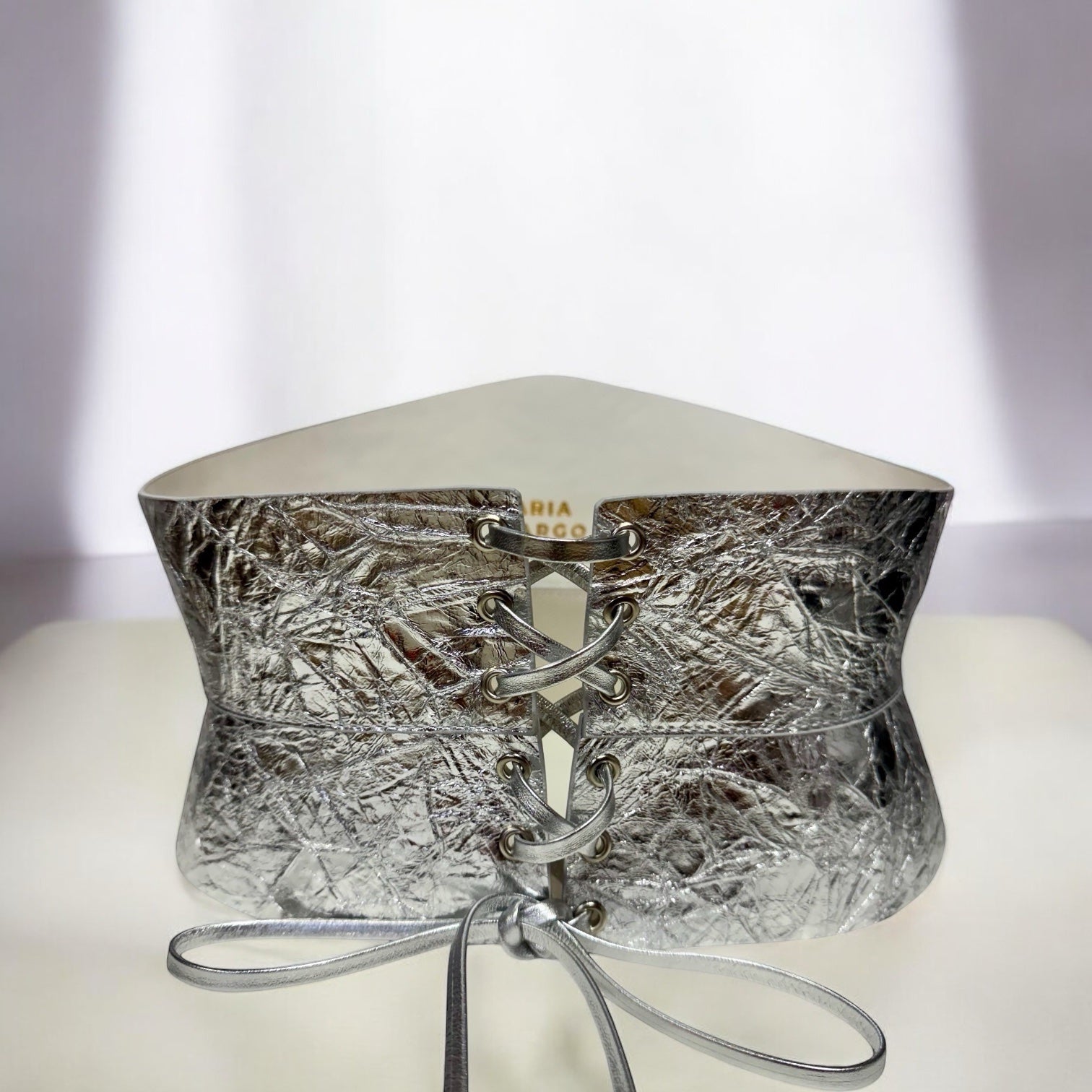 Silver leather corset belt – Hourglass by Aria Margo