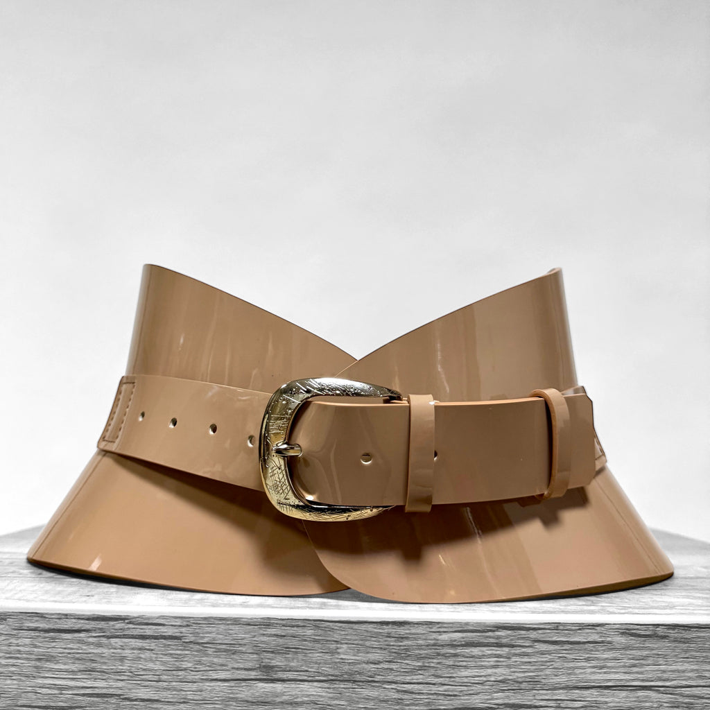 Brown leather corset belt – Hourglass by Aria Margo