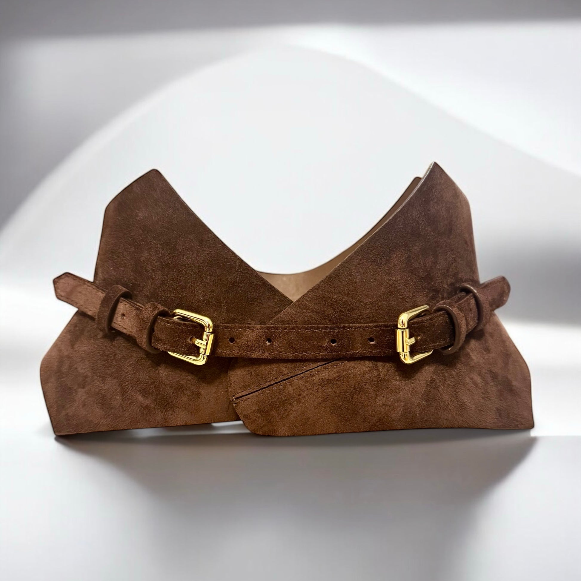 Brown leather corset belt – Thorns by Aria Margo
