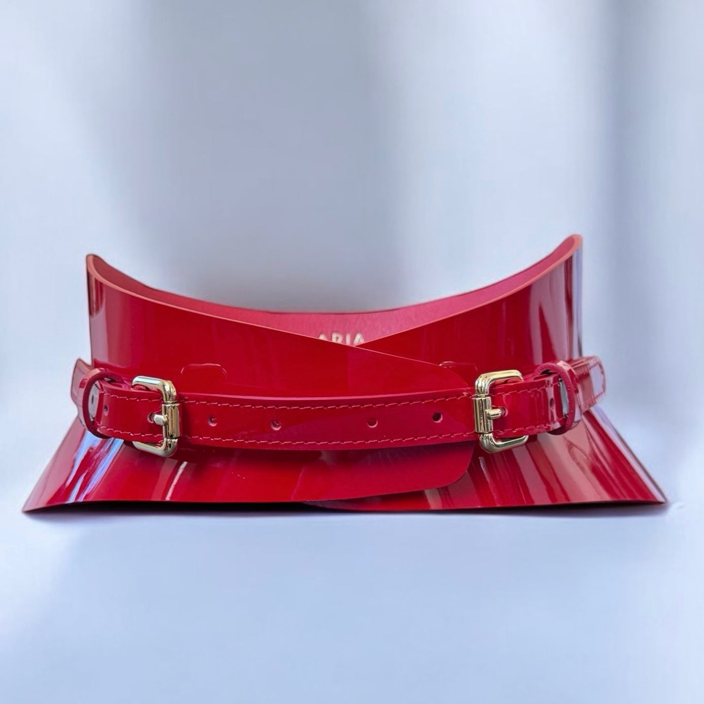 Red leather corset belt – Slim by Aria Margo