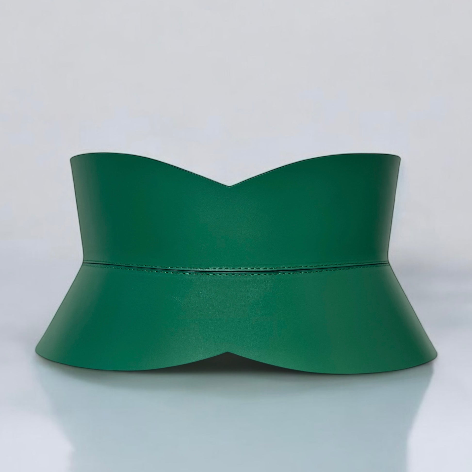 Green leather corset belt – Hourglass by Aria Margo