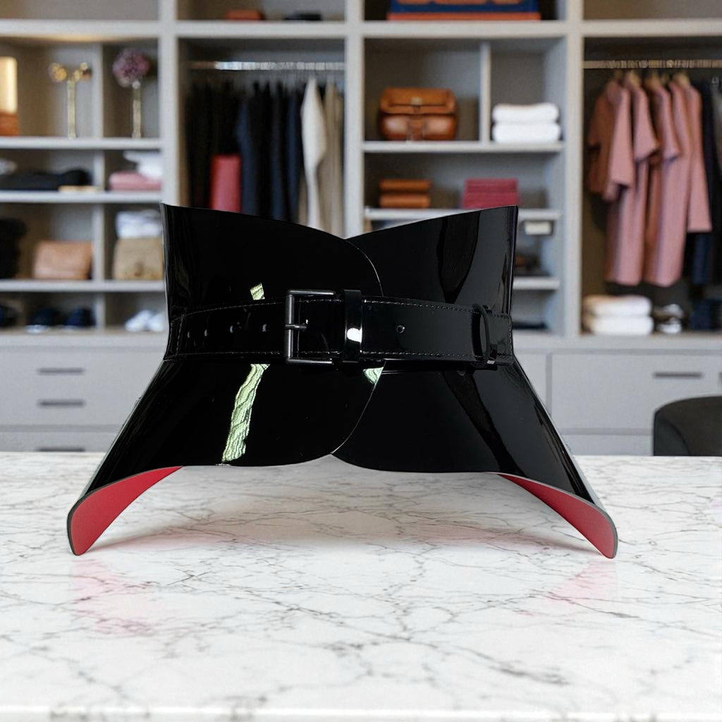 Black leather corset belt – Hallo by Aria Margo