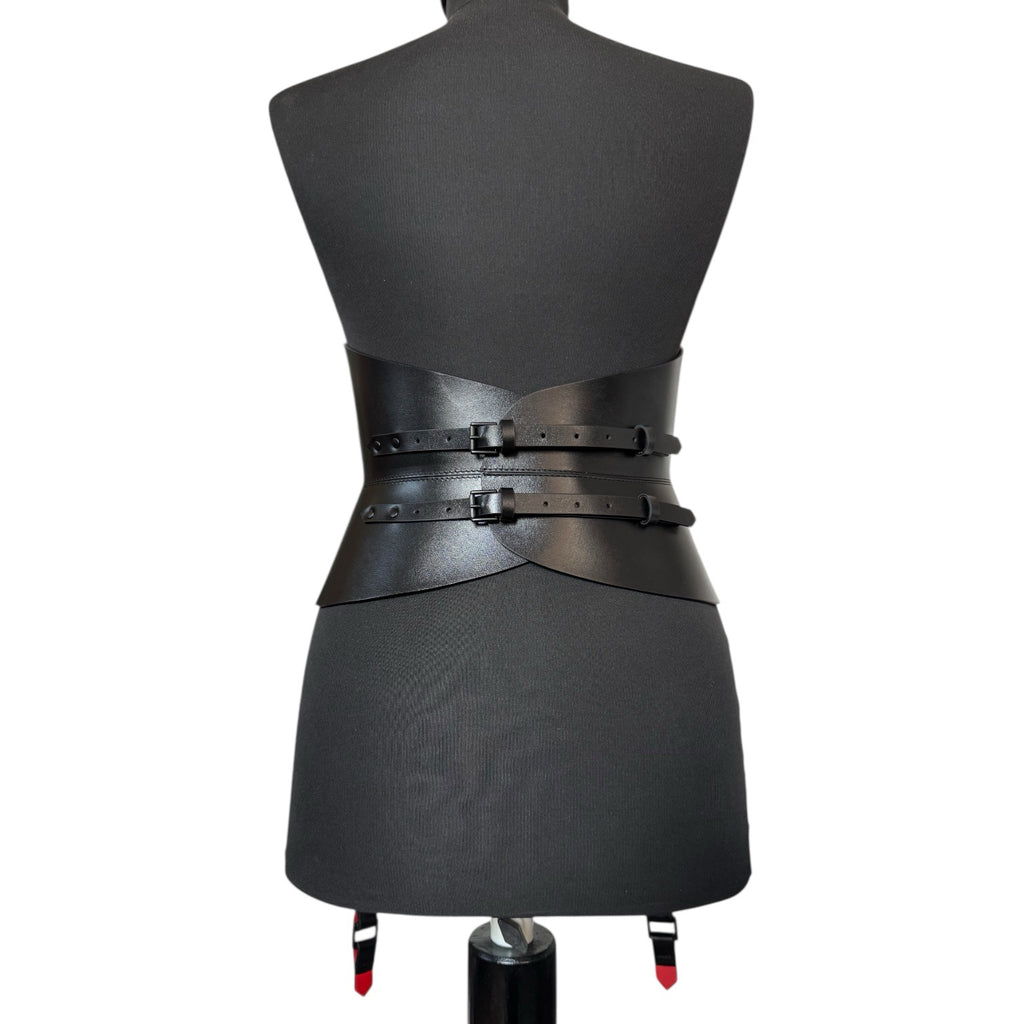 Black leather corset belt –  by Aria Margo
