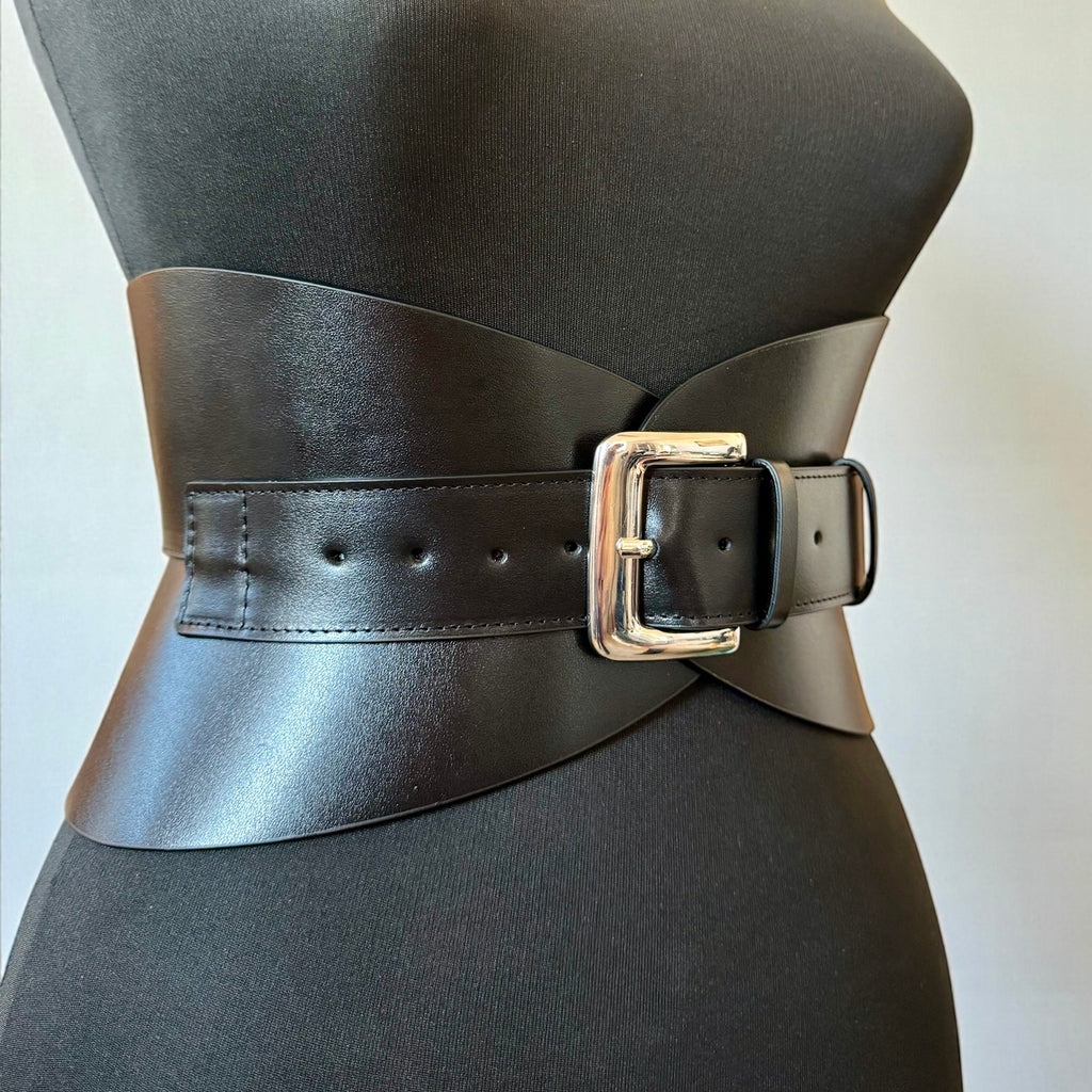 Black leather corset belt – Hourglass by Aria Margo
