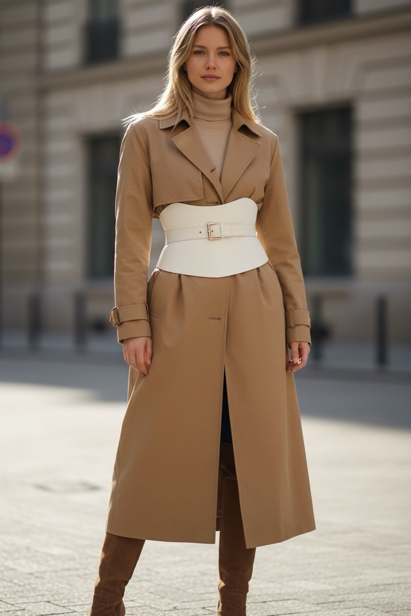 White leather corset belt – Hallo by Aria Margo