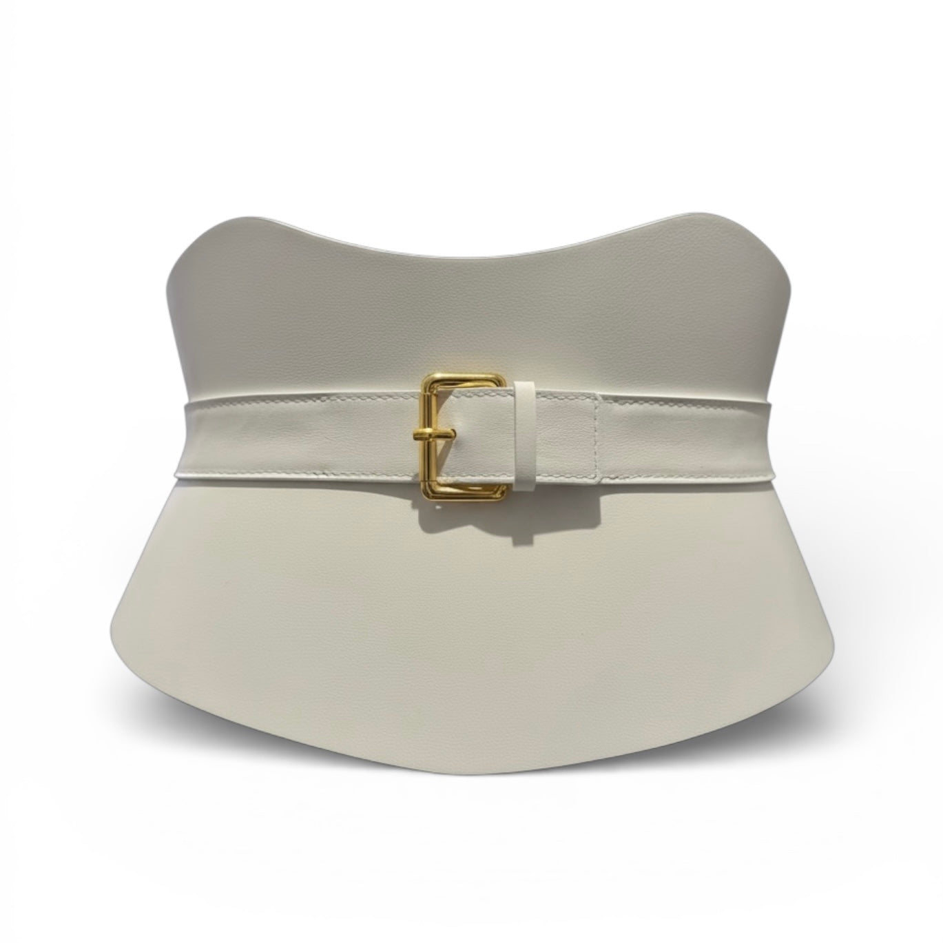 White leather corset belt – Hallo by Aria Margo