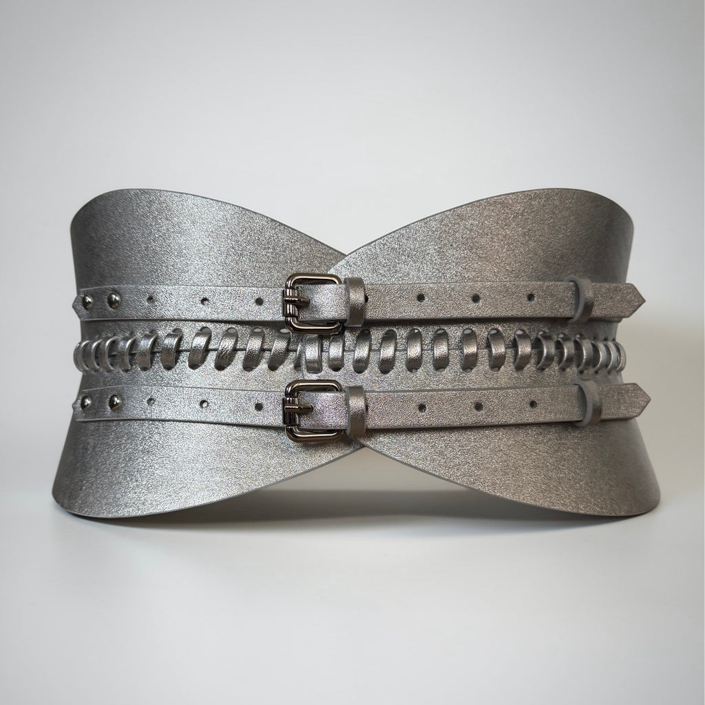 Gold leather corset belt –  by Aria Margo