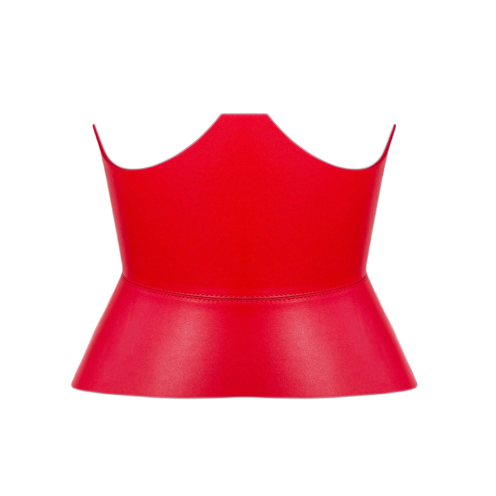 Red leather corset belt – Round XO by Aria Margo